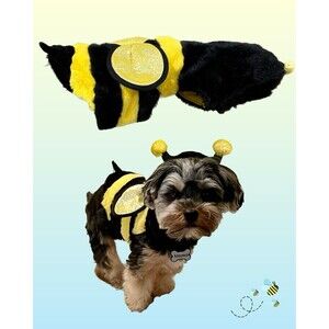 Pup Crew Pet Dog Halloween Costume Bumble Bee Yellow/Black Size XS/S